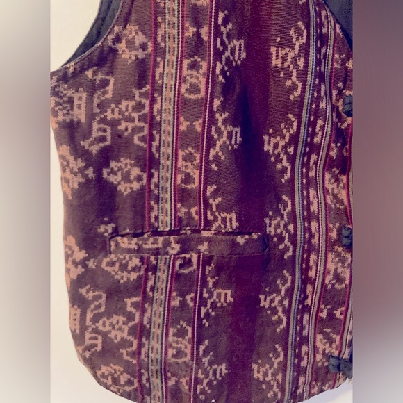 Indonesian Vest Unisex Bohemian Vest Coin Buttons Size Medium - Picture 4 of 6